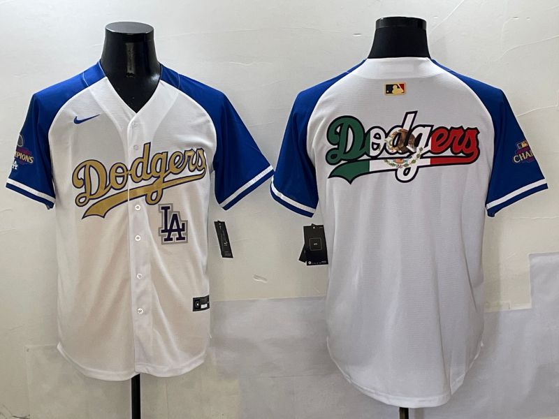 Men Los Angeles Dodgers Blank White Blue Gold Game Nike 2025 MLB Jersey style 42915